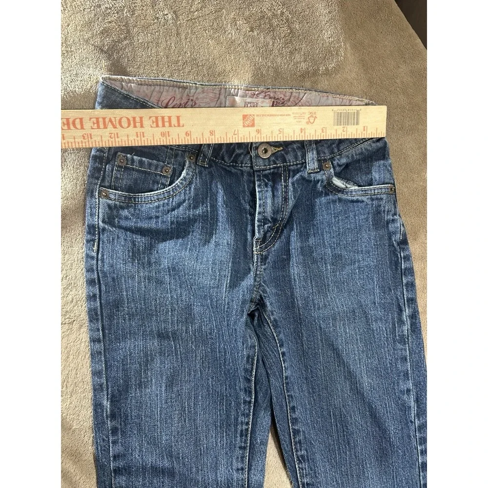 Levi's 517 Stretch Flare Jeans Girls Size 12 Regular Blue Denim Red Tab